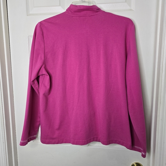 Y2K Pappagalo Pink White Trim Knit Full Zip Jacket Womens XL - Picture 7 of 12